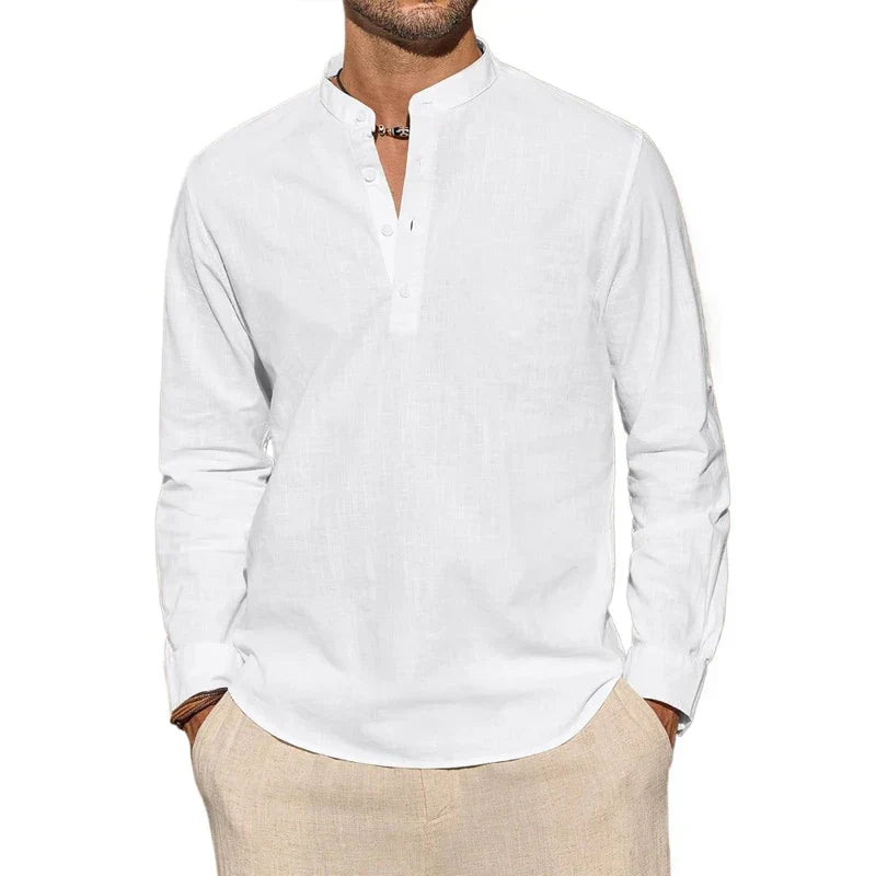Elegancka bawełniana koszulka henley