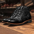 Mirosław - Męskie buty retro z oxkrągłym noskiem