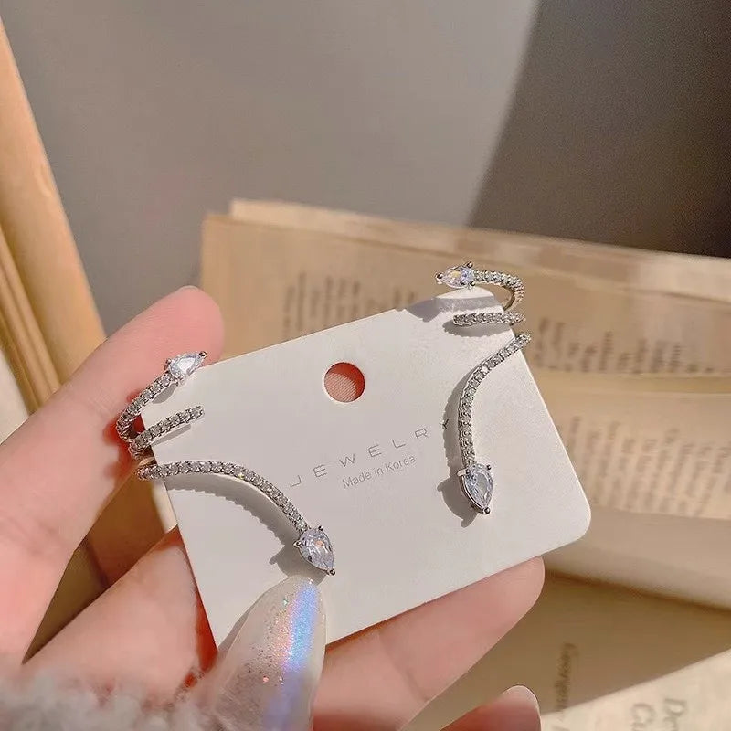 Kolczyki Snake z Cyrkoniami – Elegancka Biżuteria dla Kobiet