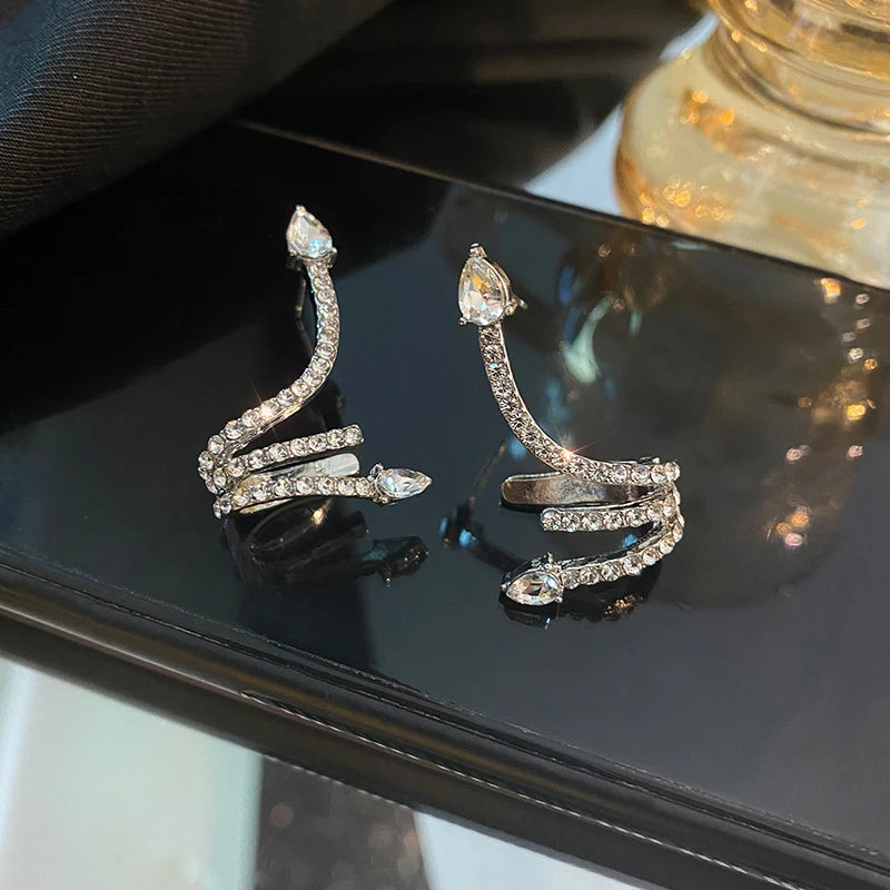 Kolczyki Snake z Cyrkoniami – Elegancka Biżuteria dla Kobiet